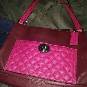 Genuine authentic leather coach tote.